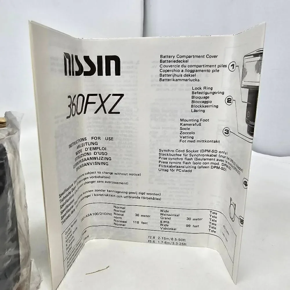 NISSIN 360FXZ ELECTRONIC FLASH FOR MAXXUM XI OR I SERIES NOS